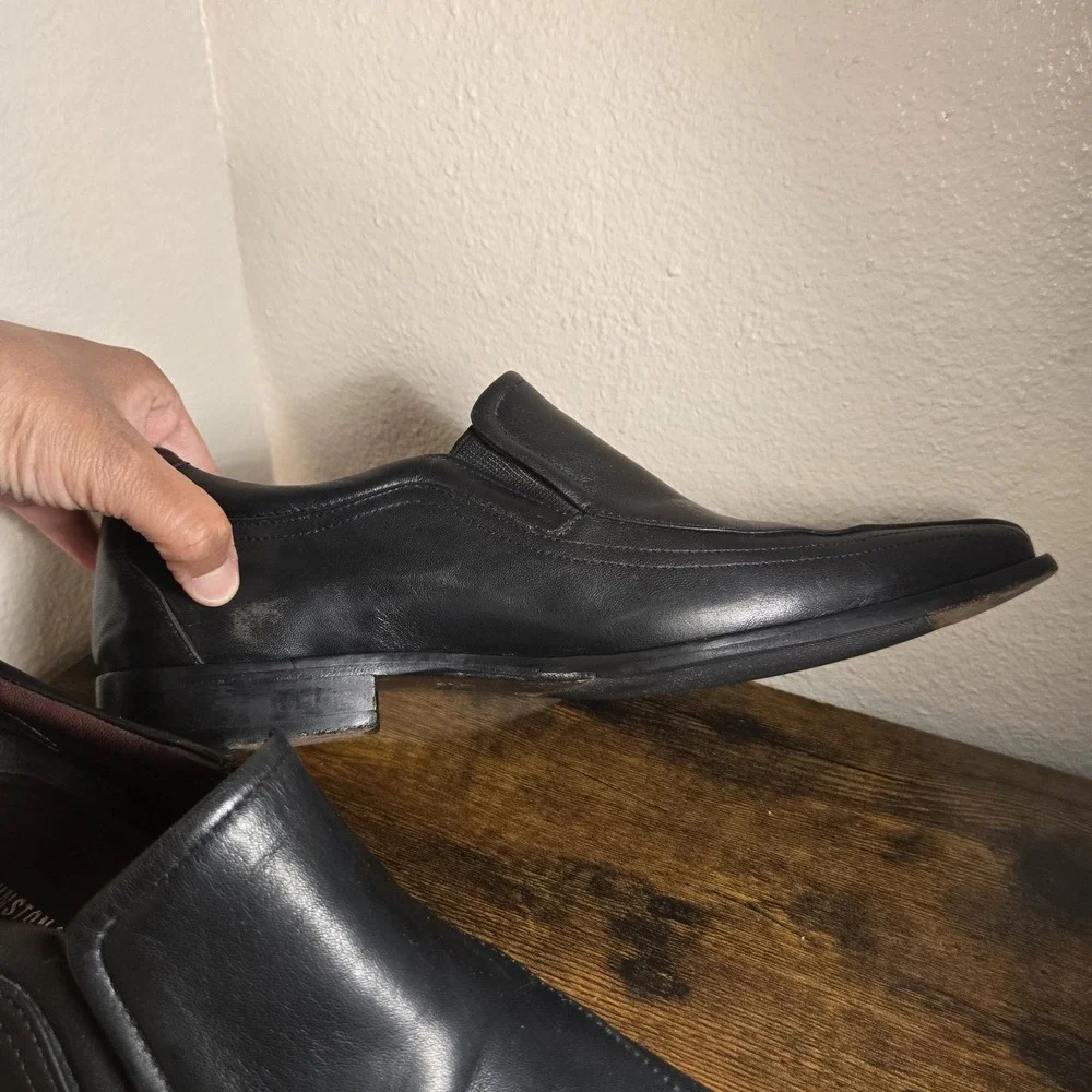 Johnston & Murphy Shoes Mens Size 11M Black Leather Slip On Dress Oxford‎ SHEEP
